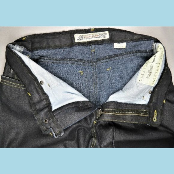 Krizia Jeans 30/32 Dark Blue Coated Denim Straight - Picture 3 of 8